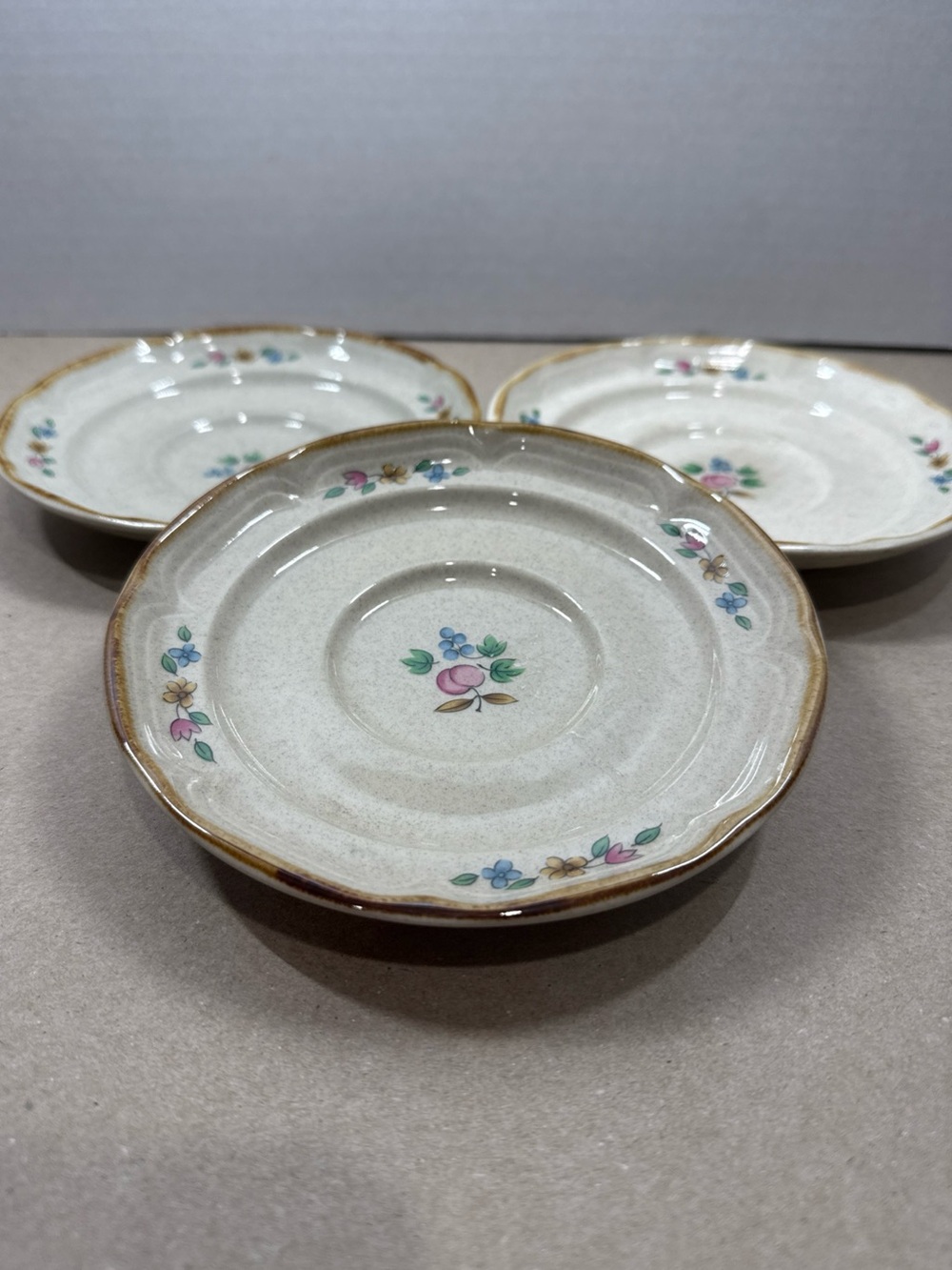 International Tableworks HEARTLAND 6 1/4" Saucer Plates Japan Stoneware X3